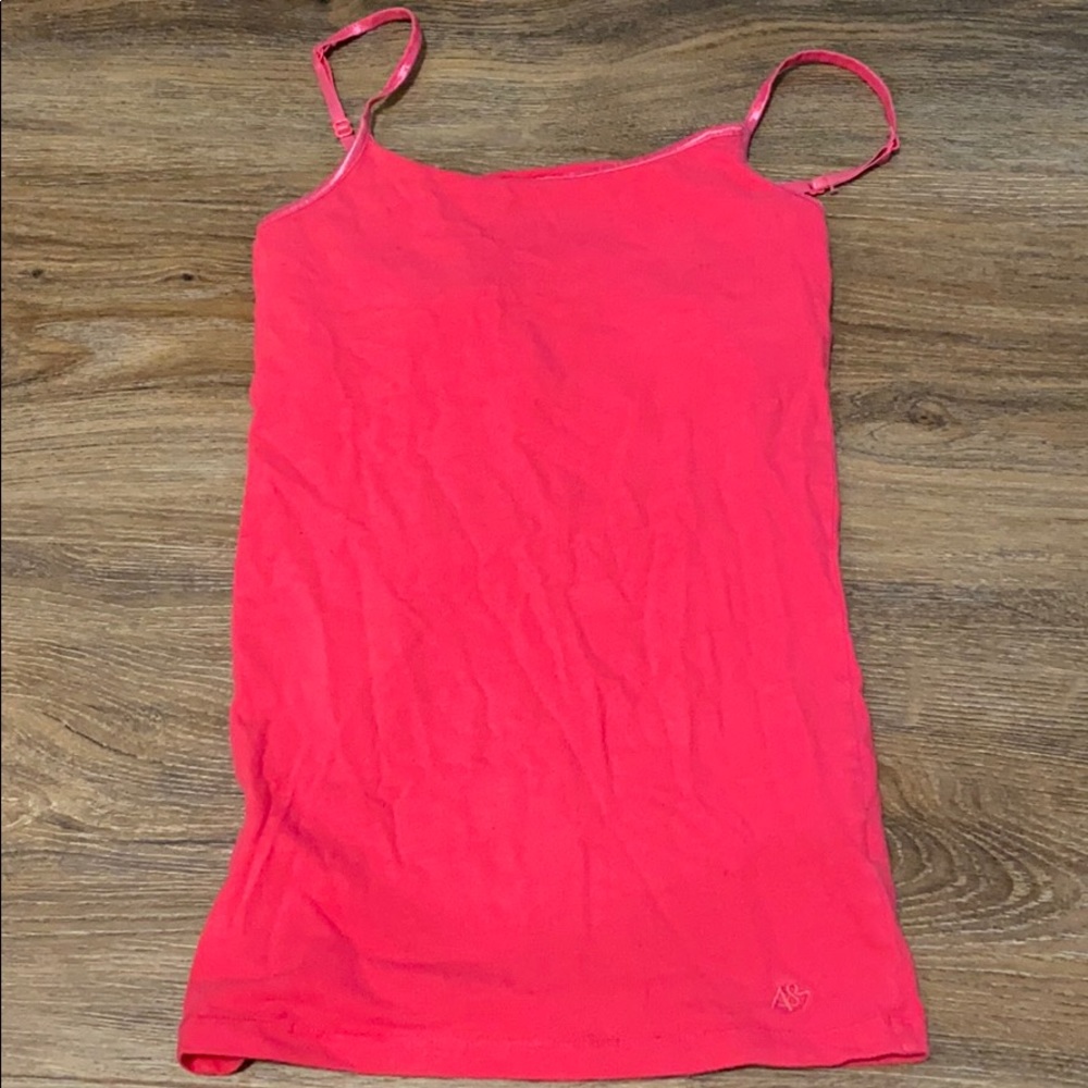 pink tank top with shelf lining